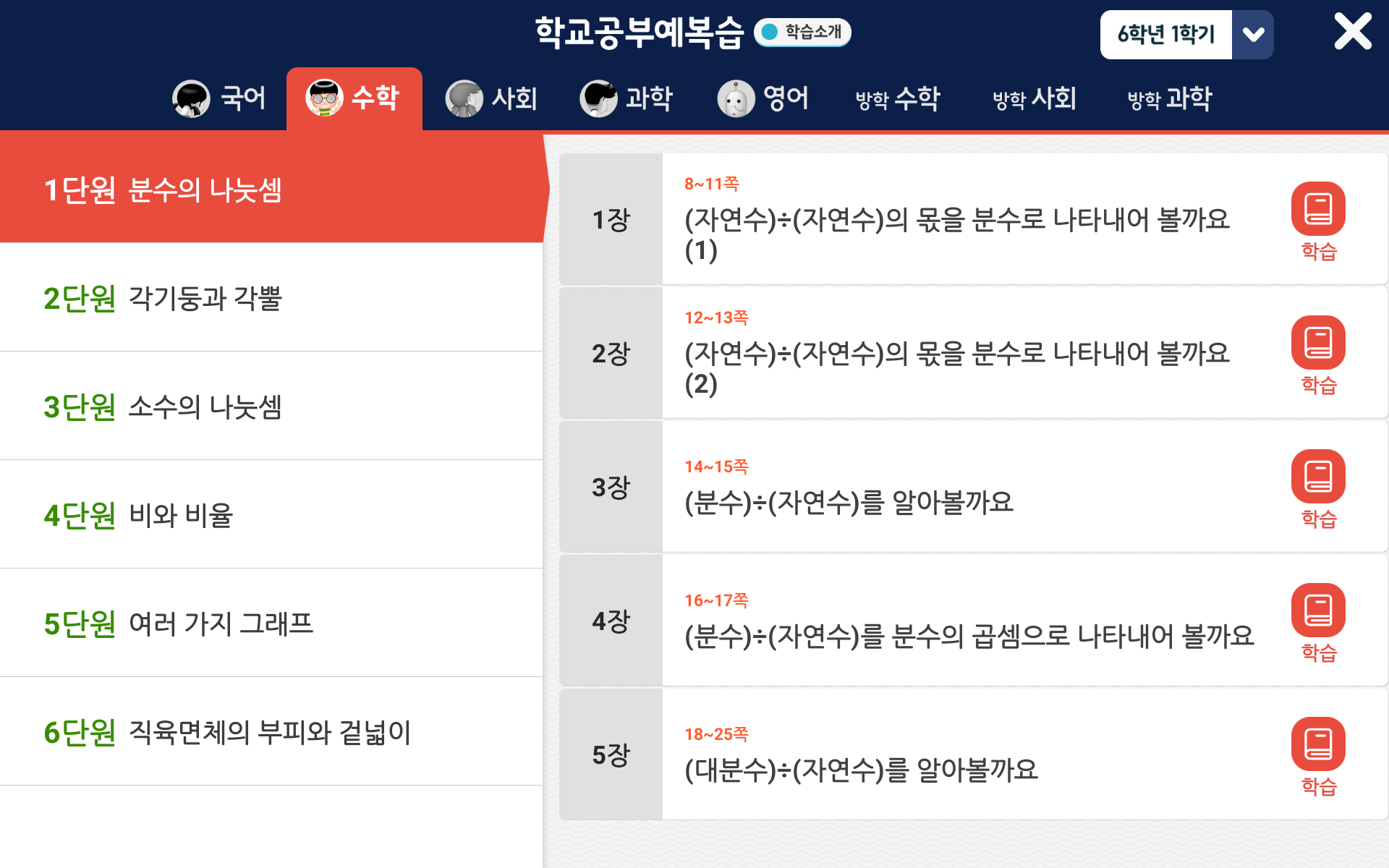6학년 1학기 수학 요약 | 홈런초등