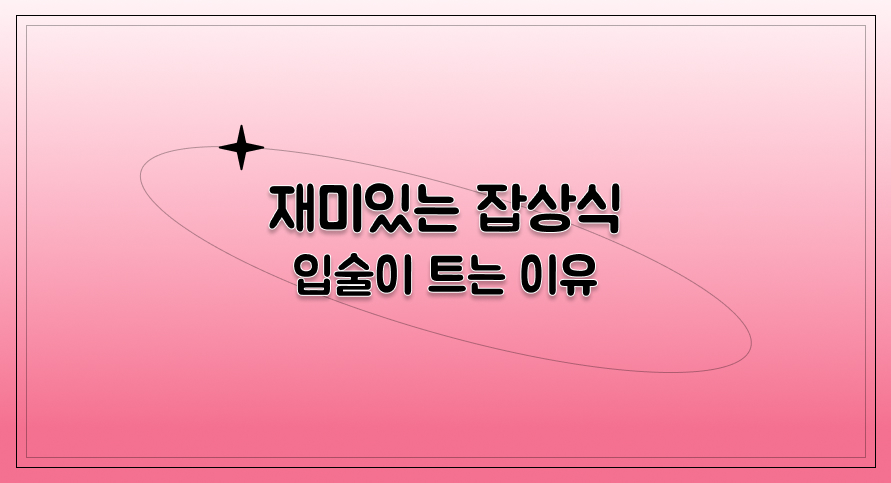 재미있는 잡상식 | 입술이 트는 이유 | 아이스크림 홈런